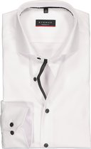 ETERNA modern fit overhemd - niet doorschijnend twill heren overhemd - wit (zwart contrast) - Strijkvrij - Boordmaat: 41