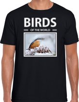 Dieren foto t-shirt Boomklever - zwart - heren - birds of the world - cadeau shirt Boomklever vogels liefhebber M