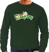 St. Patricks day sweater / trui groen - heren - Its your lucky day - Ierse feest kleding / kostuum/ outfit L