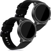 kwmobile 2x armband voor Huami Amazfit GTR (47mm) / GTR 2 / GTR 2e / GTR3 / GTR 3 Pro - Bandjes voor fitnesstracker in zwart