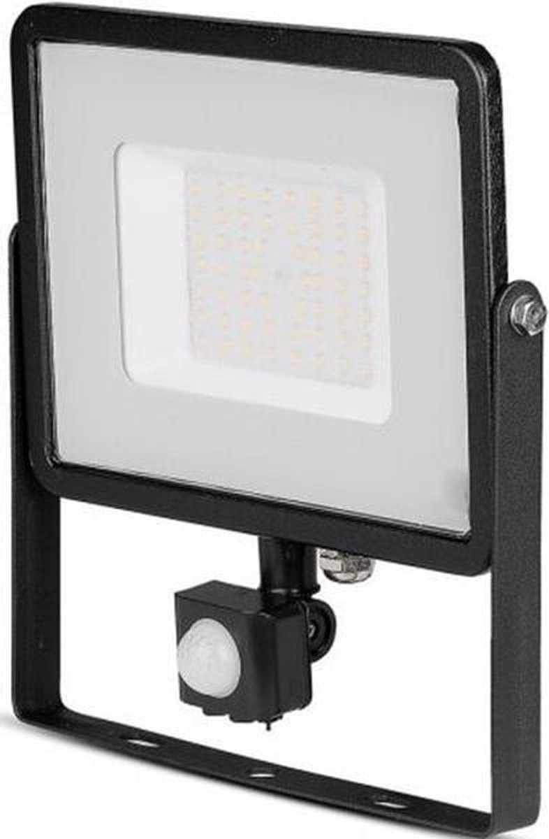 SAMSUNG - LED Bouwlamp 50 Watt met Sensor - LED Schijnwerper - Nirano Dana - Warm Wit 3000K - Mat Zwart - Aluminium
