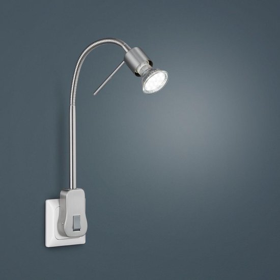 Stekkerlamp Lamp - Torna Loany - GU10 Fitting - 5W - Warm Wit 3000K - Dimbaar - Mat Nikkel - Aluminium - Qualu