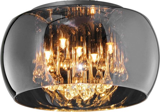 LED Plafondlamp - Torna Viparo - G9 Fitting - Rond - Mat Chroom - Glas