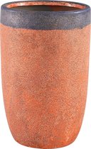 PTMD Xaro orange ceramic tall pot round high l