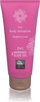Massage- & Glide Gel 2 in 1 - Framboos - Drogisterij - Glijmiddel - Transparant - Discreet verpakt en bezorgd