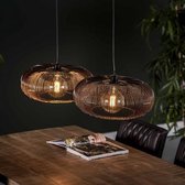 Dimehouse Hanglamp Industrieel Zwart-Goud Jill - 2-Lichts