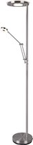 LED Vloerlamp - Trinon Barry - 38W - Aanpasbare Kleur - Rond - Mat Nikkel - Aluminium