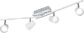 LED Plafondspot - Trinon Narca - 24W - Warm Wit 3000K - 4-lichts - Rechthoek - Mat Wit - Aluminium