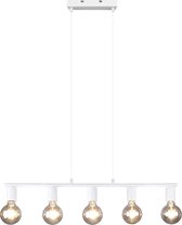 LED Hanglamp - Trinon Zuncka - E27 Fitting - 5-lichts - Rechthoek - Mat Wit - Aluminium