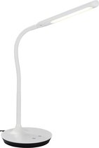 LED Tafellamp - Trinon Polina - 5W - Aanpasbare Kleur - Dimbaar - Rond - Mat Wit - Kunststof