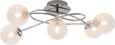 LED Plafondlamp - Trinon Ware - G9 Fitting - 5-lichts - Rond - Glans Chroom - Aluminium
