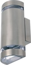 LED Tuinverlichting - Buitenlamp - Gardy 4 - Wand - RVS Mat Chroom - GU10 - Ovaal