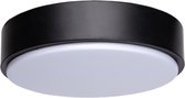 LED Plafondlamp - Igna Santi - Opbouw Rond 12W - Warm Wit 3000K - Mat Zwart Aluminium