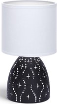 LED Tafellamp - Tafelverlichting - Igna Atar - E14 Fitting - Rond - Mat Zwart - Keramiek
