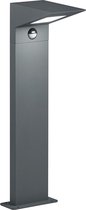LED Tuinverlichting met Bewegingssensor - Vloerlamp - Trinon Nilsona - 8W - Warm Wit 3000K - Rechthoek - Mat Antraciet - Aluminium