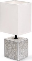 LED Tafellamp - Tafelverlichting - Igna Astron - E14 Fitting - Vierkant - Mat Wit - Keramiek
