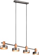 LED Hanglamp - Trion Giyon - E14 Fitting - 4-lichts - Rechthoek - Mat Nikkel - Aluminium - BSE