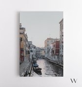 Venetië in de ochtend - Foto Prent Canvas Schilderijen (Wanddecoratie woonkamer / slaapkamer) -