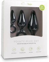 Zwarte buttplugs met trekring - setje - Zwart - Sextoys - Anaal Toys - Dildo - Buttpluggen