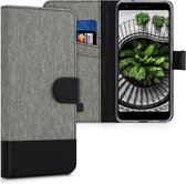kwmobile telefoonhoesje voor Google Pixel 3a - Hoesje met pasjeshouder in grijs / zwart - Case met portemonnee