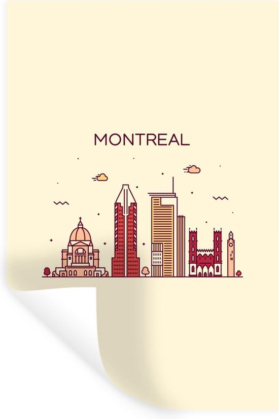 Stickers muraux Montréal Canada Skyline 20x30 cm Feuille