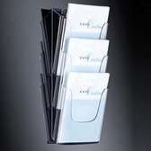 Lot De 2 Porte-cartes De Visite En Acrylique Transparent | 4 Compartiments, Capacité 60 Cartes | Pour Bureau, Salon, Exposition