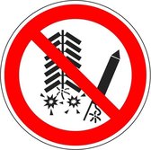 Verboden voor vuurwerk sticker - ISO 7010 - P040 150 mm