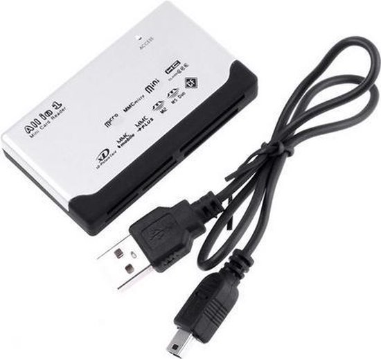 Foto: Sd card reader multikaartlezer geheugenkaart xd mmc ms cf sdhc inclusief 2 0 usb kabel haverco