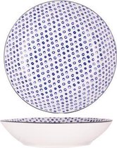 Tondo Blauw Diepe Borden - Aardewerk - D20xh4,5cm (Set van 6)
