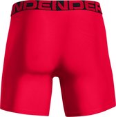 UA Tech 6in Boxers 2 Pack-RED Size : SM