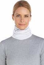 Coolibar UV col Dames nekbescherming - Wit - Maat L/XL (57,8CM)