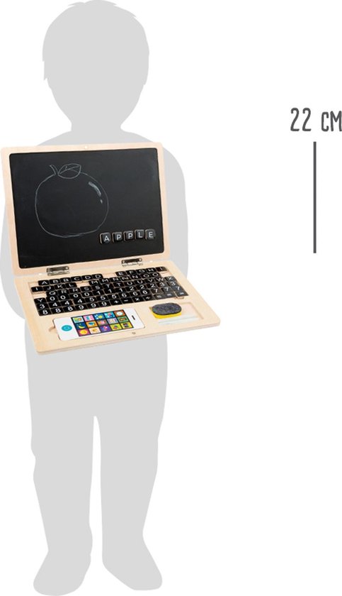 Thumbnail van een extra afbeelding van het spel small foot - Wooden Laptop with Magnet Board