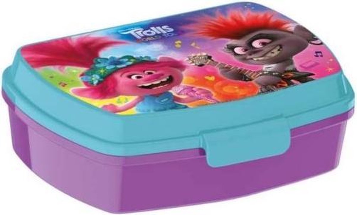 Disney Broodtrommel Trolls 2 Junior 17 X 14 Cm Paars/blauw