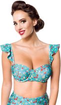 Belsira Bikinitop -S- Vintage Groen/Wit