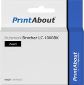 PrintAbout huismerk Inktcartridge LC-1000BK Zwart geschikt voor Brother