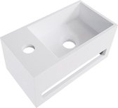 WC Fountain Yano - Meuble WC Wc Solid Surface - Blanc Mat Gauche 36x16 cm