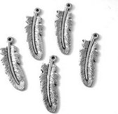 12419-1911 Metal Charms. Feathers. Platinum