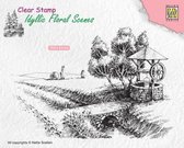 IFS021 Idyllic Floral Scenes clear stamps Nellie Snellen Well - stempel landschap velden en put waterput