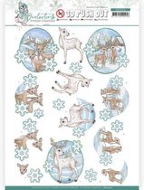Deer - Wintertime 3D Push Out Sheet by Yvonne Creations