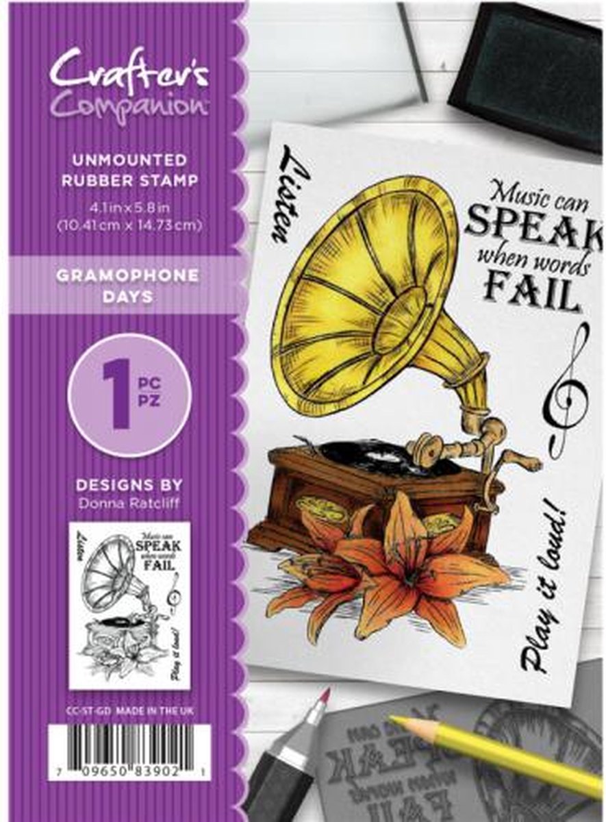Gramophone Days Unmounted Rubber Stamp Set (CC-ST-GD)