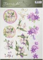 Violet Flowers With Sympathy 3D-Knipvel Jeanine's Art 10 stuks