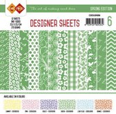 Card Deco Designer Sheets Spring Edition groen - 15 x 15cm