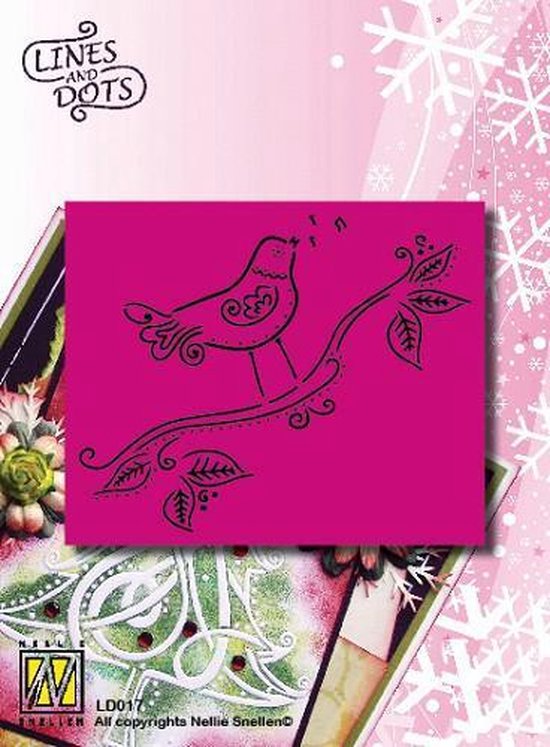 Lines & dots stencil LD017 birdsong