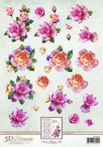 Spring Roses 3D-Knipvel Ann's Paper Art 10 stuks