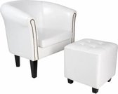 Chesterfield stoel + zitkruk (set) Lounge meubels - Wit