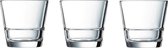 18x Tumbler waterglazen transparant stapelbaar 210 ml - Glazen - Drinkglas/waterglas/sapglas