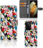 magnétique Cuir PU Protection Etui Housse pour Samsung Galaxy S21 Ultra Coque Téléphone Des Oiseaux