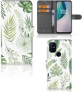 Wallet Book Case OnePlus Nord N10 Smartphone Hoesje Leaves