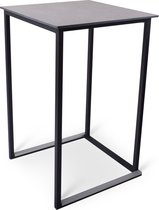 Statafel vierkant stapelbaar | 70x70cm | Times Square | Blad: Concrete | M-lit Compact outdoor | Frame: Zwart | Blad: Concrete | M-lit Compact outdoor | Frame: Zwart