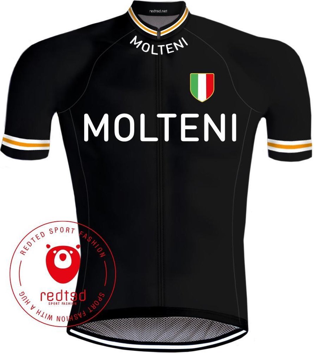 Retro Wielershirt Molteni Zwart - REDTED - L